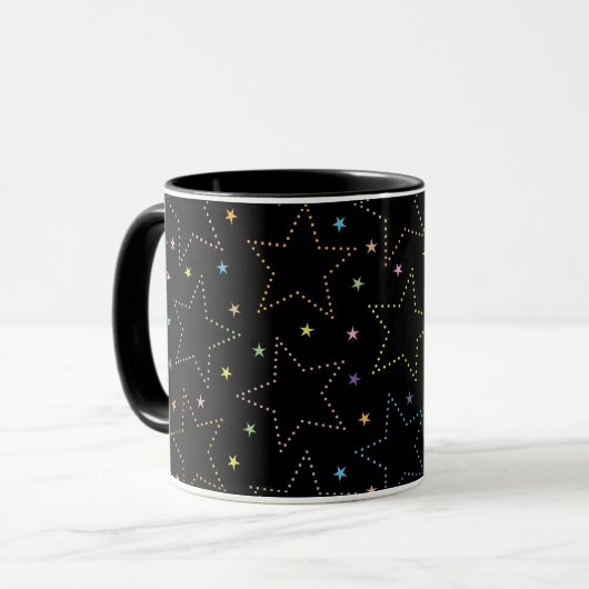 Farbenfrohe Magie Starry Night Sky Muster Tasse (Vorderseite Links)