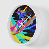Farbenfrohe magische Abstrakte Surfhexe Uhr (Winkel)