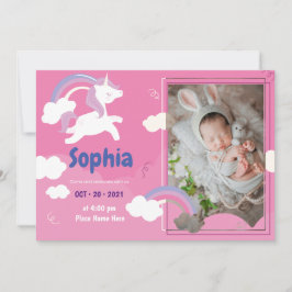 Farbenfrohe magische Einheit mit Foto Einladung