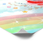 Farbenfrohe magische Einhorn-Regenbogenpresse Poster (Ecke)