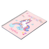 Farbenfrohe magische Einhorn- und Regenbogenfarben Notizblock (Linke Seite)