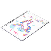 Farbenfrohe magische Einhorn- und Regenbogenfolie Notizblock (Linke Seite)
