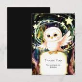 Farbenfrohe magische Eule zum Geburtstag Dankeskarte (Vorne/Hinten)