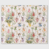 Farbenfrohe magische Niedliche Blumenflocken Gold  Geschenkpapier (Flach)