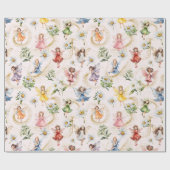 Farbenfrohe magische Niedliche Blumenflocken Gold  Geschenkpapier (Flach)