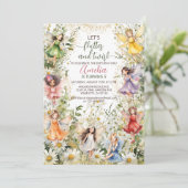 Farbenfrohe magische Pixie Fairy Floral Girls Gebu Einladung (Stehend Vorderseite)