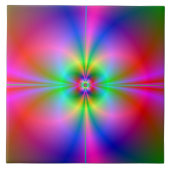 Farbenfrohe Magnetosphäre Rainbow Fraktal Art Fliese (Vorderseite)
