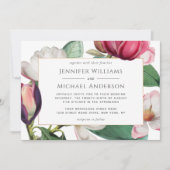 Farbenfrohe Magnolia Blüten Hochzeitsfeier Einladung (Vorderseite)