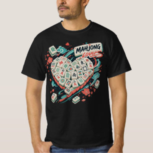 Farbenfrohe Mahjong-Kacheln Asiatisches Spielnacht T-Shirt