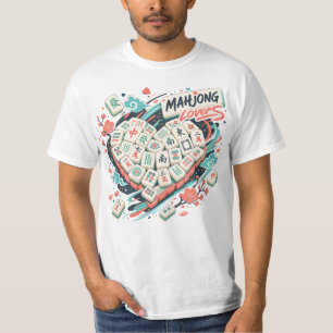 Farbenfrohe Mahjong-Kacheln Asiatisches Spielnacht T-Shirt