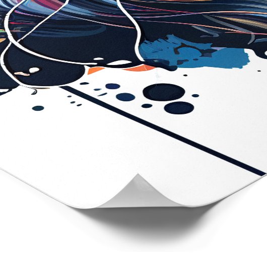 Farbenfrohe Maine Coon Cat Poster (Ecke)