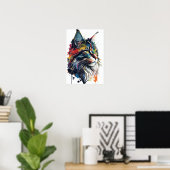 Farbenfrohe Maine Coon Cat Poster (Heimbüro)