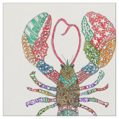 Farbenfrohe Maine Rote Hummerstoffe Stoff (Nahaufnahme)