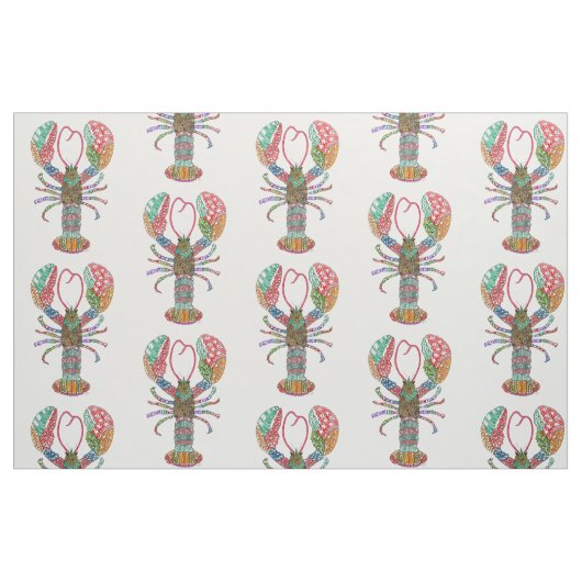 Farbenfrohe Maine Rote Hummerstoffe Stoff (Fat Quarter (45,7 x 55,9 cm))