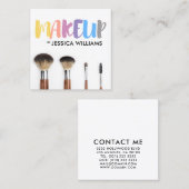 Farbenfrohe Makeup Artist Quadratische Visitenkarte (Vorne/Hinten)