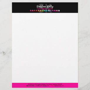 Farbenfrohe Makeust-Monogram-Letterhead Briefbogen