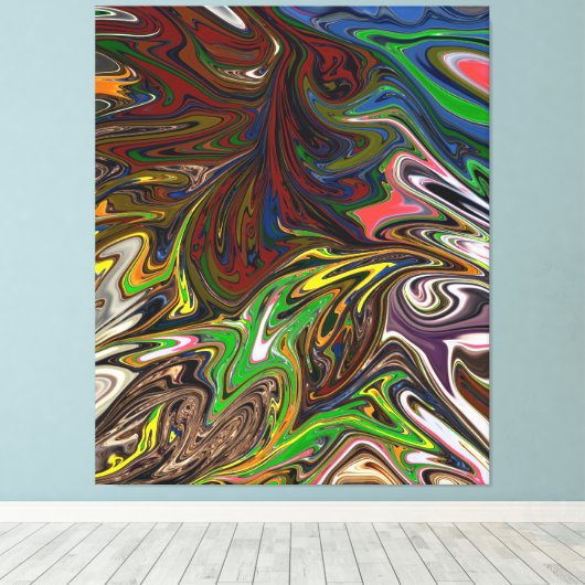 Farbenfrohe Malerei | Abstrakte Kunstkunst Leinwanddruck (Insitu (Holzboden))