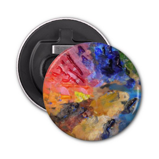 Farbenfrohe Malerei des Künstlers Flaschenöffner (Vorderseite)