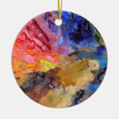 Farbenfrohe Malerei des Künstlers Keramikornament (Vorne)