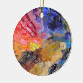 Farbenfrohe Malerei des Künstlers Keramikornament (Links)