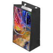 Farbenfrohe Malerei des Künstlers Kleine Geschenktüte (Rückseite Schrägansicht)