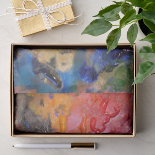 Farbenfrohe Malerei des Künstlers Seidenpapier (Geschenk)