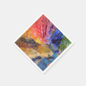 Farbenfrohe Malerei des Künstlers Serviette (Ecke)