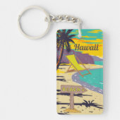 Farbenfrohe Malerei Hawaii Strand Urlaub Sommer Schlüsselanhänger (Vorderseite)