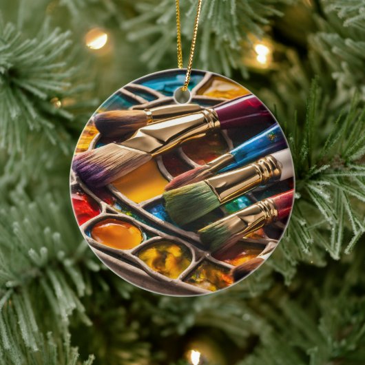 Farbenfrohe Malerei Keramik Ornament (Baum)