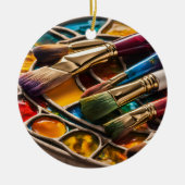 Farbenfrohe Malerei Keramik Ornament (Vorne)