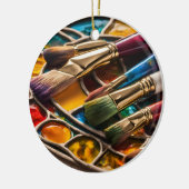 Farbenfrohe Malerei Keramik Ornament (Links)