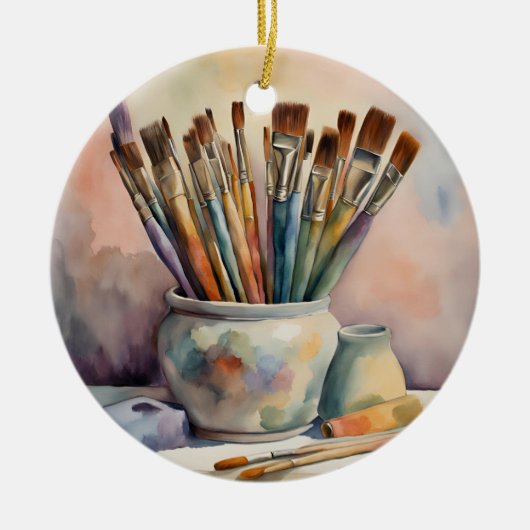 Farbenfrohe Malerei Keramik Ornament (Vorne)