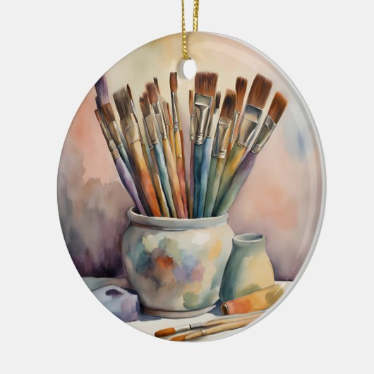 Farbenfrohe Malerei Keramik Ornament (Links)