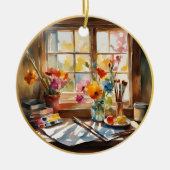 Farbenfrohe Malerei Keramik Ornament (Vorne)