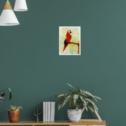 Farbenfrohe Malerei Papagei Poster (Wohnzimmer 1)