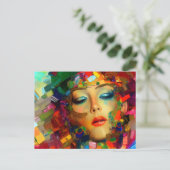 Farbenfrohe Malerei Postkarte (Stehend Vorderseite)