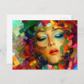 Farbenfrohe Malerei Postkarte (Vorne/Hinten)