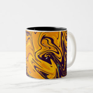 farbenfrohe Malerei und Kunstmeisterwerk Zweifarbige Tasse