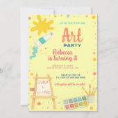 Farbenfrohe Malerei Zeichnend Kunst Party Geburtst Einladung (Vorderseite)