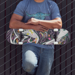 Farbenfrohe Malereien Abstrakte Kunst Skateboard
