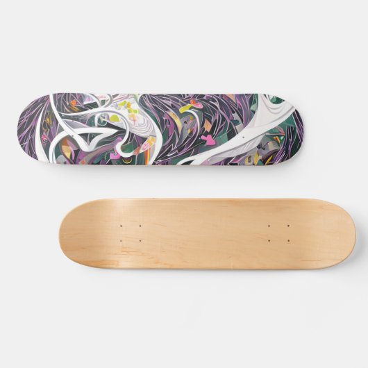 Farbenfrohe Malereien Abstrakte Kunst Skateboard (Horizontal)