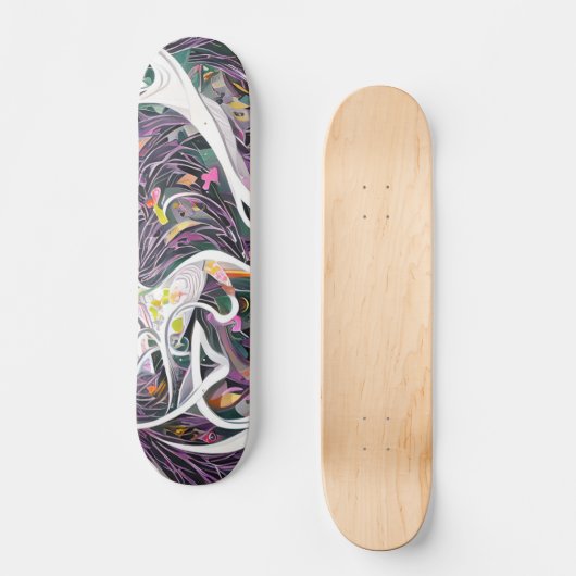 Farbenfrohe Malereien Abstrakte Kunst Skateboard (Vorderseite)