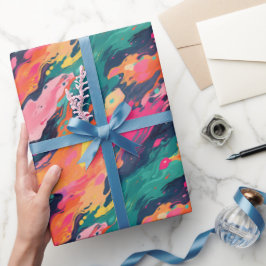 Farbenfrohe, malerische Muster Geschenkpapier