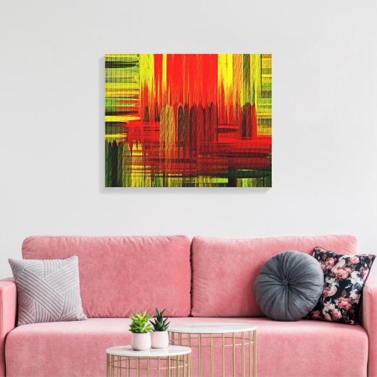 Farbenfrohe Malkunst - Zeltdach Leinwanddruck (Insitu (Wohnzimmer))