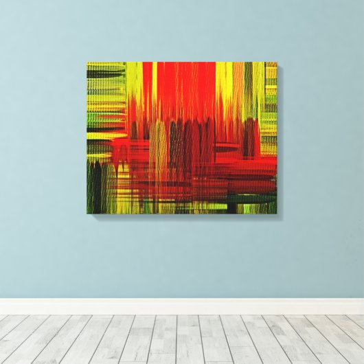 Farbenfrohe Malkunst - Zeltdach Leinwanddruck (Insitu (Holzboden))