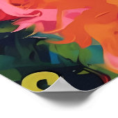 Farbenfrohe maltesische Hundekunst Poster (Ecke)