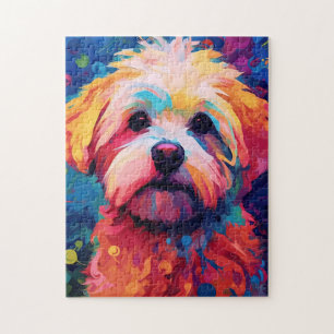 Farbenfrohe maltesische Hundekunst Puzzle