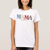 Farbenfrohe Mama Est Date Country Mama Son Match T-Shirt (Vorderseite)