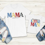 Farbenfrohe Mama Est Date Country Mama Son Match T-Shirt<br><div class="desc">Mama-Design mit individualisierbarem festem Datum,  mit den Buchstaben "mama" in einem farbenfrohen und skurrilen Country Rodeo-Thema. Finden Sie ein passendes "Mama's small man" Shirt in meiner "Mama and me Match Designs & Geschenke" Kollektion.</div>
