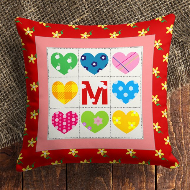 Farbenfrohe Mama Kissen Monogram 🎁 (Colorful Custom Mom’s Cushion Monogram Pillow 🎁
)